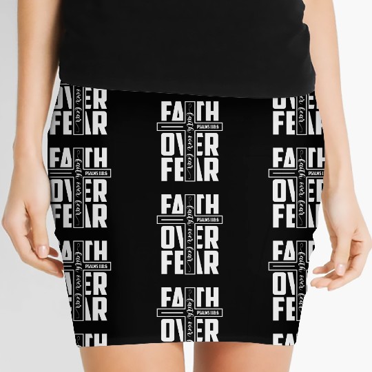 Faith over Fear | Motivational | Inspirational Women's Mini Skirts