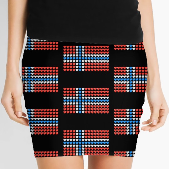 Norway HEARTS Flag Women's Mini Skirts