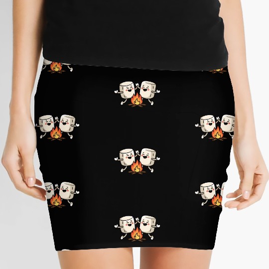 Happy Campfire Marshmallow Friends S'mores Women's Mini Skirts