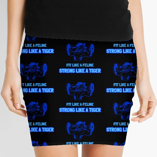 Fit Like a Feline, Strong Like a Tiger Cat Gym Women's Mini Skirts