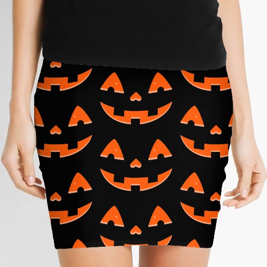 Face Halloween Pumpkin Fun Unisex for Men Women Women's Mini Skirts