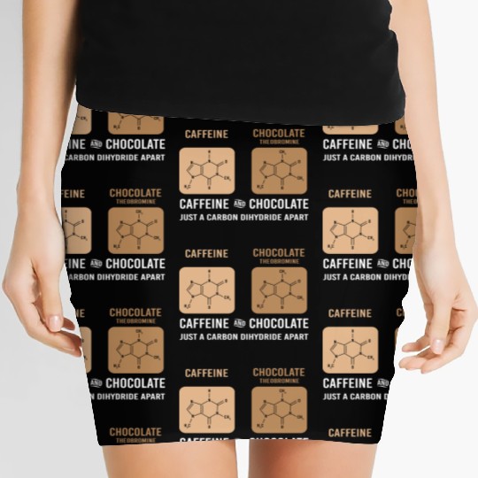 Caffeine Chocolate Funny Organic Chemistry Women's Mini Skirts