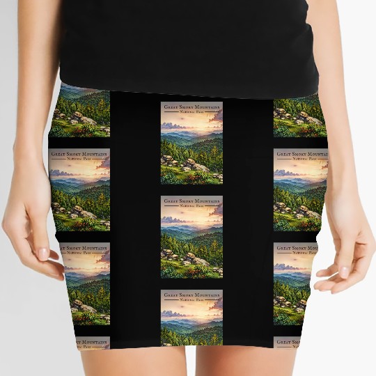 Sunset Serenity - Great Smoky Mountains Women's Mini Skirts