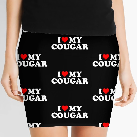 I Love Cougars Cougar Humor Valentine's Day 3BK1 Women's Mini Skirts