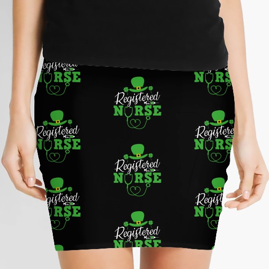 Registered Nurse St Patricks day Shamrock Nursing Women's Mini Skirts