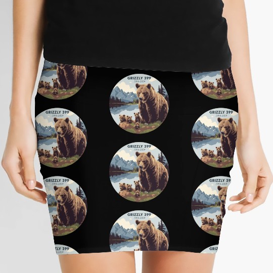 Grizzly 399 In Memory of Bear 399 Mama Forever Women's Mini Skirts