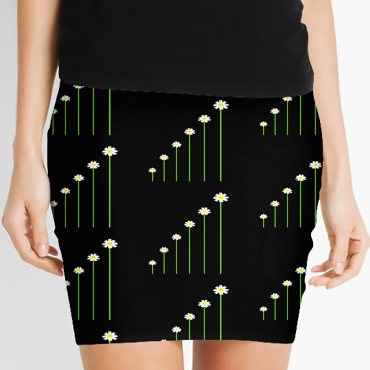 Many Pretty Daisy Flowers Decorative Nature Design Women's Mini Skirts