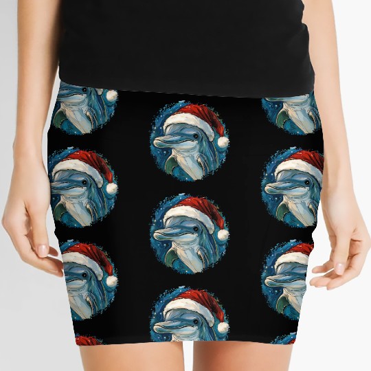 Dolphins Christmas Women's Mini Skirts