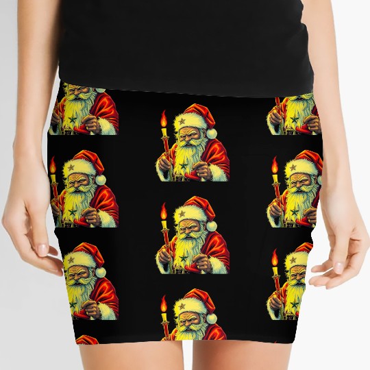 Gothic Mystic Santa Art Women's Mini Skirts