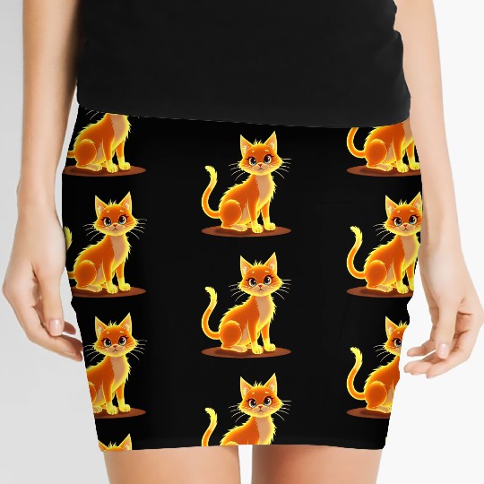 Neon Cat Magic Women's Mini Skirts