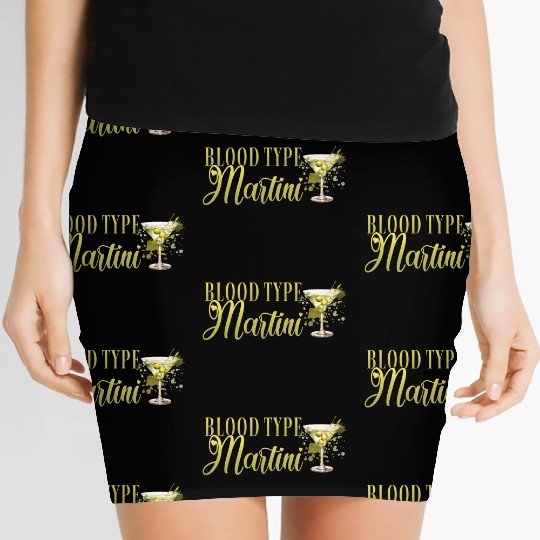 Blood Type Martini Cocktail Bartender Women's Mini Skirts