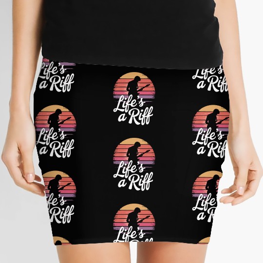 Guitar Player Life's a Riff Sunset Vibes Women's Mini Skirts