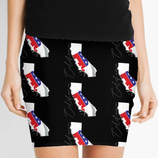 Republican Flag in California State Map CA Women's Mini Skirts