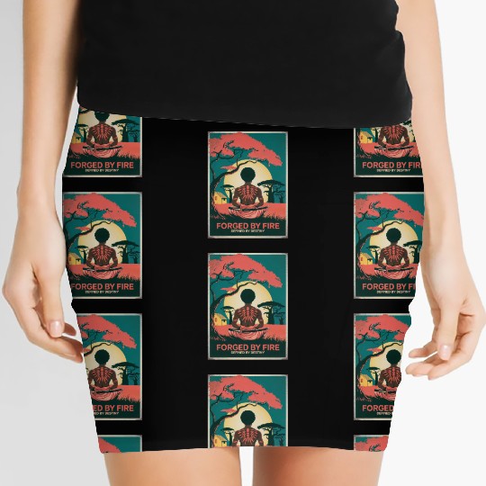 Vintage Afro Samurai Warrior - Forged By Fire Women's Mini Skirts