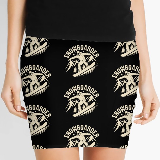 Snowboard Snowboarder Snowboarding Winter Sports Women's Mini Skirts