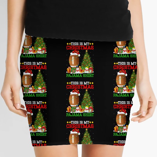 American Football Christmas Tree Lights Women's Mini Skirts