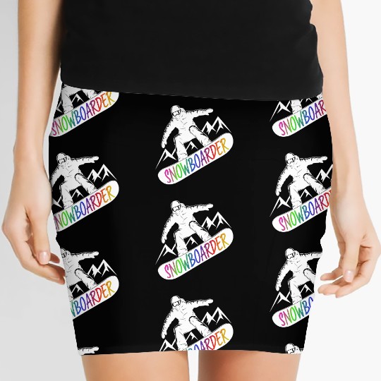 Snowboarder Snowboarding Snowboard Winter Sports Women's Mini Skirts