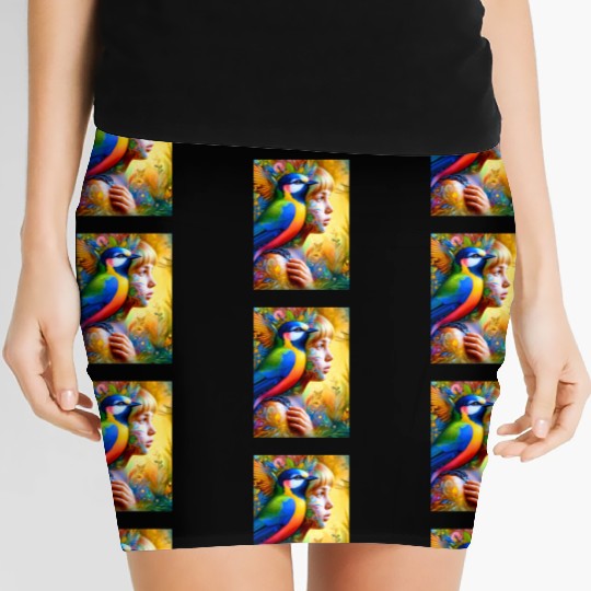 Bird is girl ai image  Women's Mini Skirts