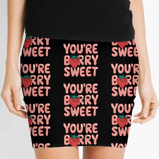 You're Berry Sweet One Cute Strawberry Lover Women's Mini Skirts