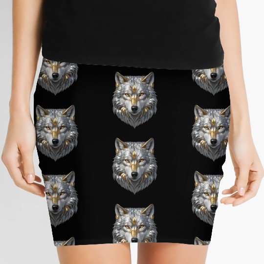 Noble Golden Wolf Women's Mini Skirts