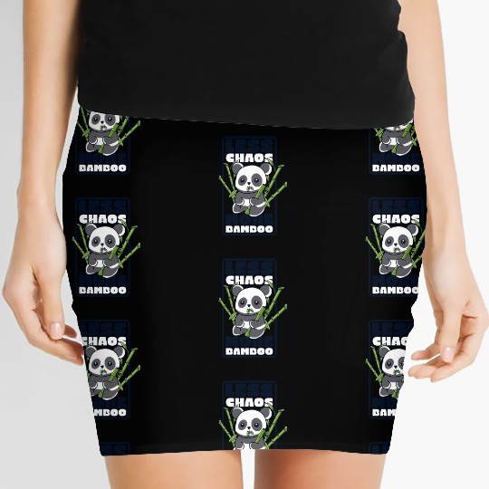 Less Chaos More Bamboo Panda Bear Friend Lover Women's Mini Skirts