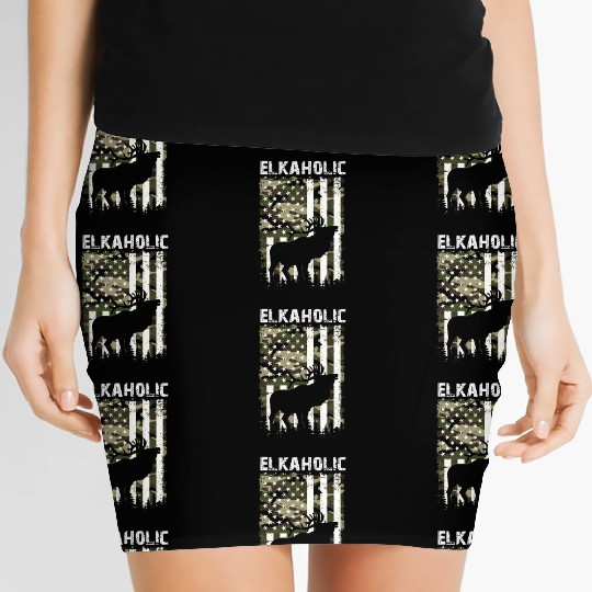 Elk Hunting Elkaholic Hunters Women's Mini Skirts