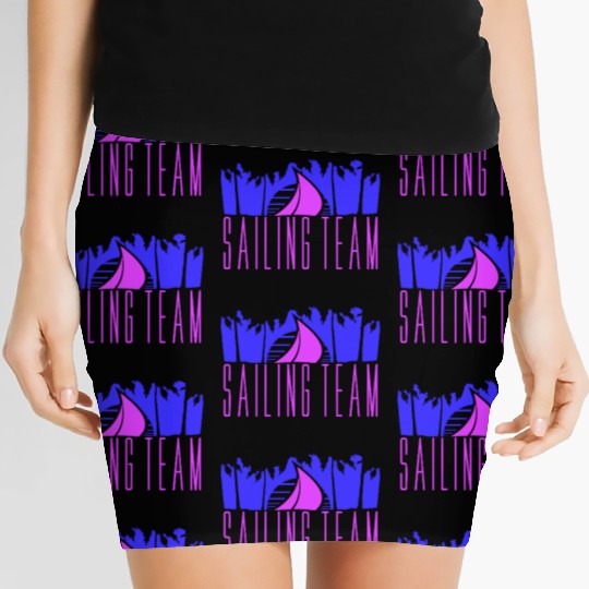 Sailing Team Ship Sun Palm Trees Sunset Sunrise Women's Mini Skirts