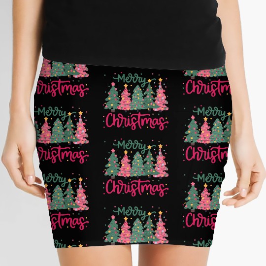 Merry Christmas, Christmas Tree Women's Mini Skirts