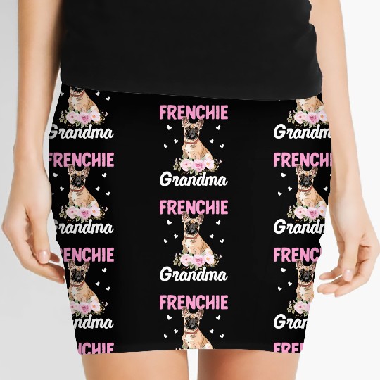 Bulldog Lover French Bulldogs Grandma Frenchie Gra Women's Mini Skirts