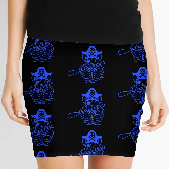 Rabbit Pirate Paddle Bunny Buccaneer Rowboat Comic Women's Mini Skirts