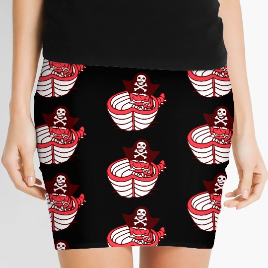 Funny Worm Caterpillar Pirate Sweet Paddle Rowing Women's Mini Skirts