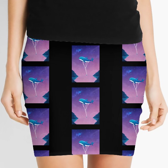 Whale's Dance in the Galaxy Women's Mini Skirts