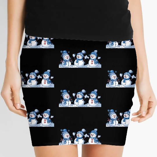 Snowman Christmas, Funny Snowman Women's Mini Skirts