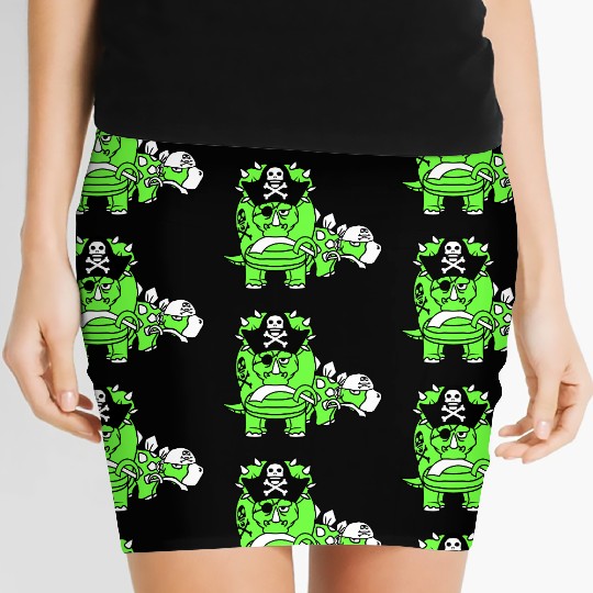 Triceratops Stegosaurus 2 Dinosaur Pirates Dinos Women's Mini Skirts