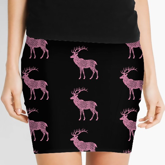 Mandala Hirsch Deer Mystical Madalas Women's Mini Skirts