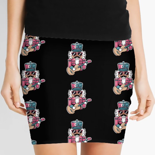 Nutcracker Playing Guitar Women's Mini Skirts