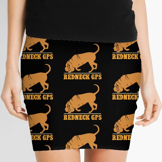 Redneck GPS | Funny Bloodhound | NickerStickers® Women's Mini Skirts