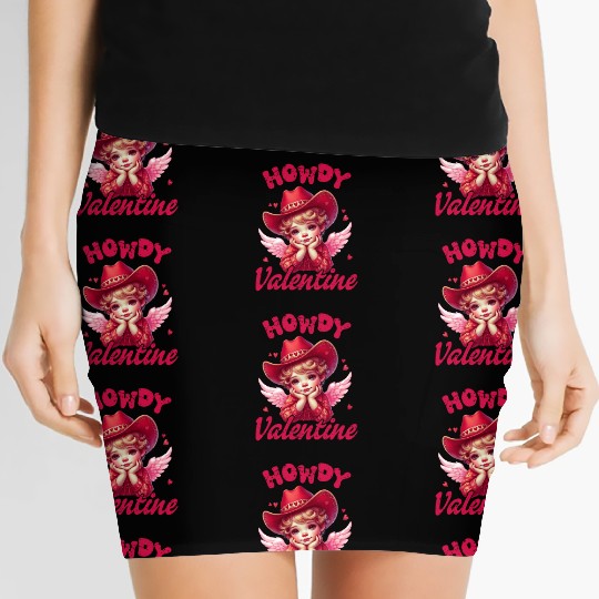 Howdy Valentine, Valentines Day Women's Mini Skirts