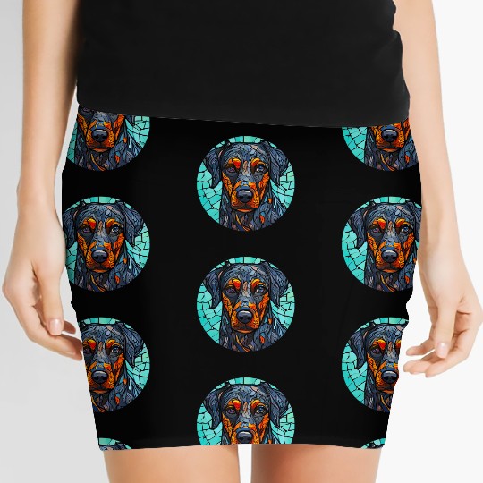 Abstract Rottweiler Portrait Design Women's Mini Skirts