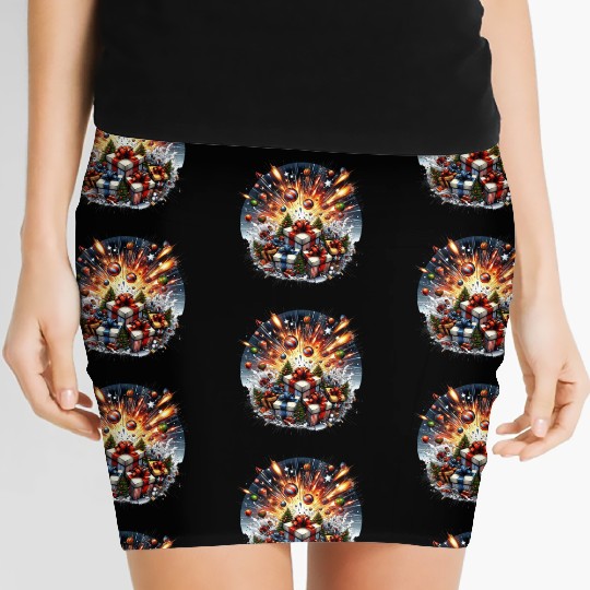 Exploding Presents Fireworks - Christmas Gifts Women's Mini Skirts
