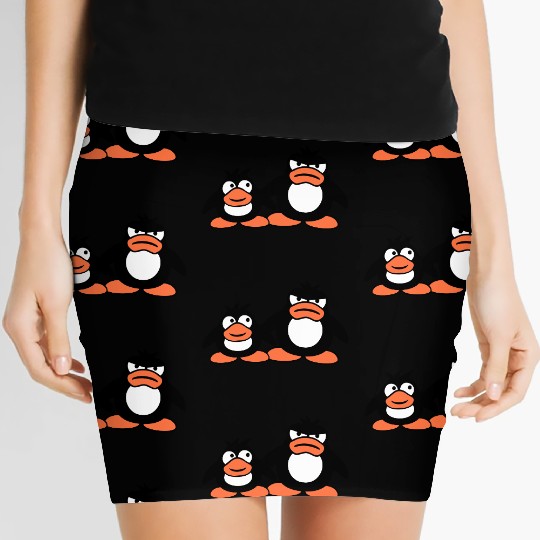 Penguin Two Friends 2 Team Big Brother Angry Crew Women's Mini Skirts