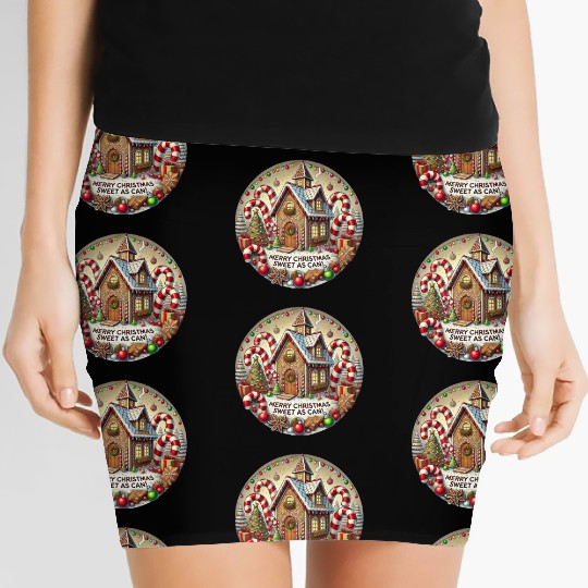 Gingerbread House Christmas Delight Women's Mini Skirts