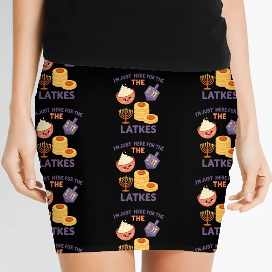 I'm Just Here for the Latkes Fun Hanukkah Vibes Women's Mini Skirts