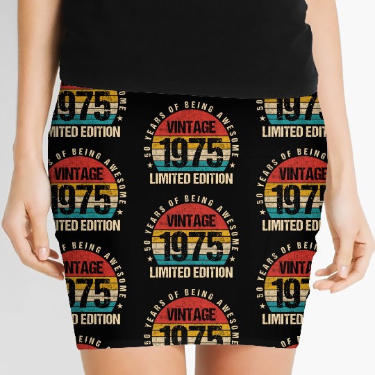 Vintage 1975 Limited Edition 50th Birthday Gift Women's Mini Skirts