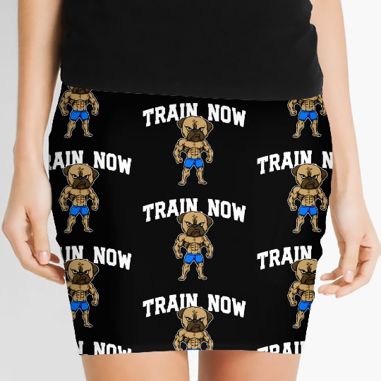 Train Now Workout Motivational Quote Gym Women's Mini Skirts