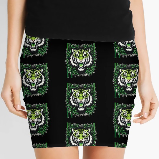 Roaring Bamboo Tiger Women's Mini Skirts