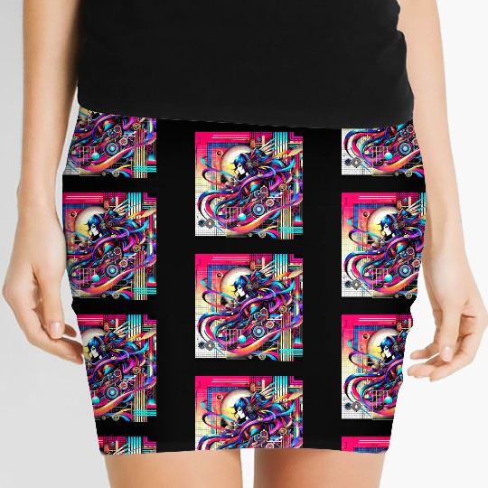 "Cyberpunk Anime Vibes" Women's Mini Skirts
