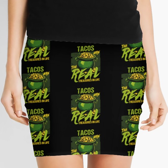 St Patricks Day Tacos Are The Real Treasures Women's Mini Skirts