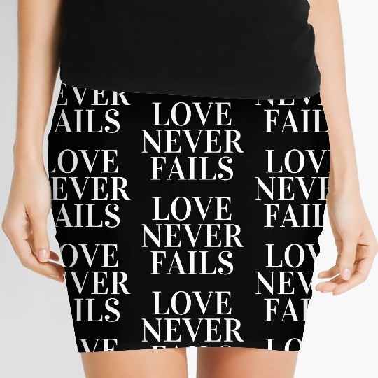 Love Never Fails Graphic Print Casual Women's Mini Skirts