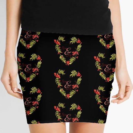 Serene evergreen design for autumn lovers Women's Mini Skirts